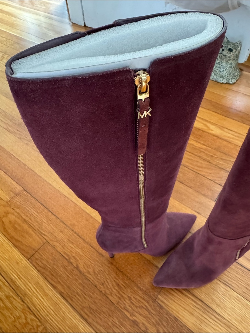 Michael Kors Plum Suede Over-the-Knee Zip Boots